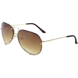 Aviator Fashion Aviator Sunglasses Oceanic Color Lens Metal Rimmed Mens Womens - Gold/Brown - CH17Y0E50Y0 $7.06