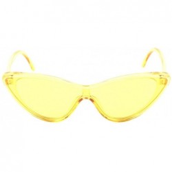 Cat Eye Retro One Piece Shield Lens Cat Eye Sunglasses - Yellow Crystal - CR1988USCEZ $15.61