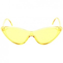 Cat Eye Retro One Piece Shield Lens Cat Eye Sunglasses - Yellow Crystal - CR1988USCEZ $15.61