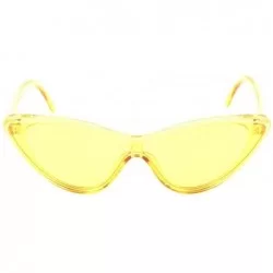 Cat Eye Retro One Piece Shield Lens Cat Eye Sunglasses - Yellow Crystal - CR1988USCEZ $15.61