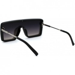 Shield Womens Futuristic Oversize Rectangular Shield Robotic Sunglasses - Black Silver Mirror - CM18XL0O6US $13.32