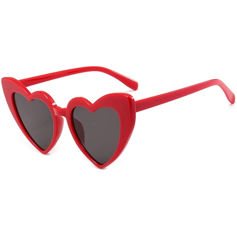 Oversized Heart Sunglasses Women brand designer Cat Eye Sun Glasses Retro Love Heart Shaped Glasses - Rgray - CS18W4EGCKM $24.53