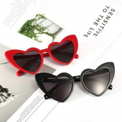 Oversized Heart Sunglasses Women brand designer Cat Eye Sun Glasses Retro Love Heart Shaped Glasses - Rgray - CS18W4EGCKM $24.53