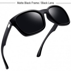 Oversized Square Sunglasses Polarized for Men - Retro Men's Driving Sunglasses Oversized E8921 - 2 Pack (Black+brown) - CO18W...