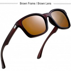 Oversized Square Sunglasses Polarized for Men - Retro Men's Driving Sunglasses Oversized E8921 - 2 Pack (Black+brown) - CO18W...