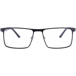 Rectangular Blue Light Blokers Men's Computer Reading Glasses-LH4089 - C1-black&silver - CR18KNX24L9 $48.71