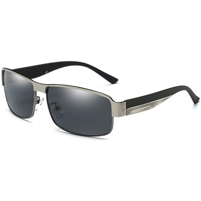 Rectangular Men Women Trendy Polarized Vintage Retro Sunglasses with Rectangular Frame for Sport Driving - CF18YYTIYUS $12.68