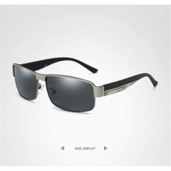 Rectangular Men Women Trendy Polarized Vintage Retro Sunglasses with Rectangular Frame for Sport Driving - CF18YYTIYUS $12.68