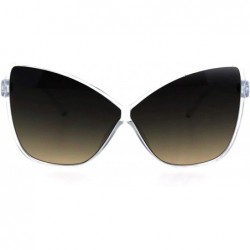 Cat Eye Womens Oceanic Gradient Lens Oversize Cat Eye Retro Sunglasses - Clear Black Brown - CF18H9S7ZSN $7.46