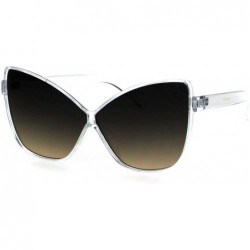 Cat Eye Womens Oceanic Gradient Lens Oversize Cat Eye Retro Sunglasses - Clear Black Brown - CF18H9S7ZSN $7.46