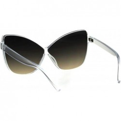 Cat Eye Womens Oceanic Gradient Lens Oversize Cat Eye Retro Sunglasses - Clear Black Brown - CF18H9S7ZSN $7.46