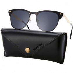 Rimless Mirrored Sunglasses for Women Men - Rimless Metal Frame UV400 with sunglasses case 3576 - Black - CN187G3Q43S $8.71