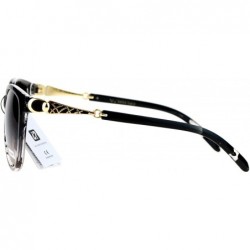 Oversized VG Eyewear Jewel Buckle Hinge Horn Rim Oversize Cat Eye Sunglasses - Clear Tortoise Brown - C712H8RUJN7 $11.92