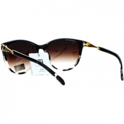 Oversized VG Eyewear Jewel Buckle Hinge Horn Rim Oversize Cat Eye Sunglasses - Clear Tortoise Brown - C712H8RUJN7 $11.92