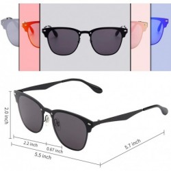 Rimless Mirrored Sunglasses for Women Men - Rimless Metal Frame UV400 with sunglasses case 3576 - Black - CN187G3Q43S $8.71