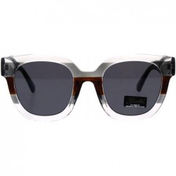 Square Womens Square Frame Sunglasses Modern Designer Style Shades UV 400 - Clear Grey Brown - CK18ILRUG9I $20.64