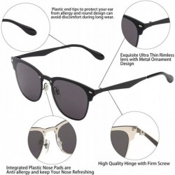Rimless Mirrored Sunglasses for Women Men - Rimless Metal Frame UV400 with sunglasses case 3576 - Black - CN187G3Q43S $8.71