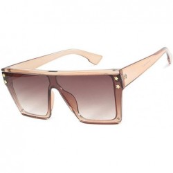 Square Sunglasses Luxury Oversize Square Goggles - Brown - CZ18T5KZN4G $9.61