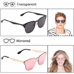 Rimless Mirrored Sunglasses for Women Men - Rimless Metal Frame UV400 with sunglasses case 3576 - Black - CN187G3Q43S $8.71