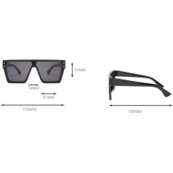 Square Sunglasses Luxury Oversize Square Goggles - Brown - CZ18T5KZN4G $9.61