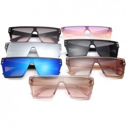 Square Sunglasses Luxury Oversize Square Goggles - Brown - CZ18T5KZN4G $9.61