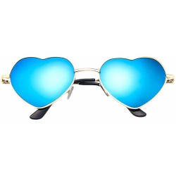 Rimless Sunglasses for Women Heart Sunglasses Vintage Sunglasses Retro Oversized Glasses Eyewear Sunglasses Metal - C - C918Q...