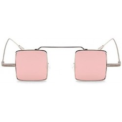Square Vintage Square sunglasses Small Metal Frame Candy Colors Sunglasses - Golden-pink - CM18DO6MSM2 $10.49