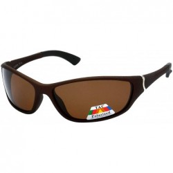 Sport Sports Line Light Weight Polarized Lens Biker Shades - Brown-brown - CN18YXZ55RU $20.97