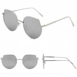 Oversized Rimless Multilateral Sunglasses Lightweight Frame UV400 Lens Glasses - E - CQ1903XOUZX $15.48