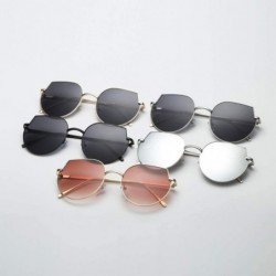 Oversized Rimless Multilateral Sunglasses Lightweight Frame UV400 Lens Glasses - E - CQ1903XOUZX $15.48