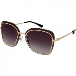 Rimless Womens Fashion Designer Inspired Rimless Sunglasses Flat Mirroed Lens UV Protection - C918YLD8I5K $20.55