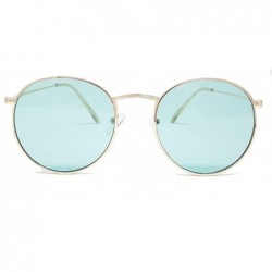 Round Retro Small Round Color Toned Lens Metal Sunglasses IL1012 - Gold - C318KX9SZLA $11.62