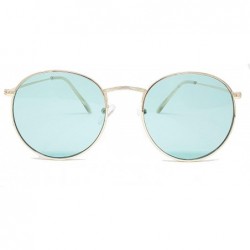 Round Retro Small Round Color Toned Lens Metal Sunglasses IL1012 - Gold - C318KX9SZLA $11.62