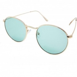 Round Retro Small Round Color Toned Lens Metal Sunglasses IL1012 - Gold - C318KX9SZLA $11.62