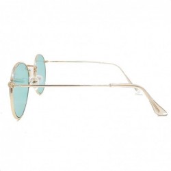 Round Retro Small Round Color Toned Lens Metal Sunglasses IL1012 - Gold - C318KX9SZLA $11.62