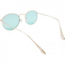 Round Retro Small Round Color Toned Lens Metal Sunglasses IL1012 - Gold - C318KX9SZLA $11.62