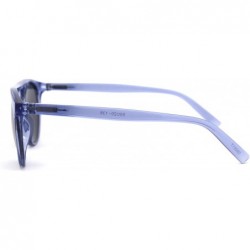 Round Flat Top Hipster Horn Rim Round Keyhole Bi-focal Reading Sunglasses - Blue Black - C818XMNH2CK $11.23
