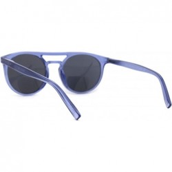 Round Flat Top Hipster Horn Rim Round Keyhole Bi-focal Reading Sunglasses - Blue Black - C818XMNH2CK $11.23