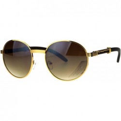 Oval Retro Art Nouveau Vintage Style Small Oval Metal Frame Sunglasses - (Round) Yellow Gold - CZ126SXY0JB $17.87