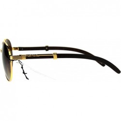 Oval Retro Art Nouveau Vintage Style Small Oval Metal Frame Sunglasses - (Round) Yellow Gold - CZ126SXY0JB $10.28