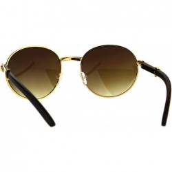 Oval Retro Art Nouveau Vintage Style Small Oval Metal Frame Sunglasses - (Round) Yellow Gold - CZ126SXY0JB $10.28