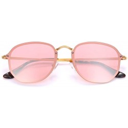 Rimless Rimless Round Retro Polarized Sunglasses Stainless Steel Cat Eye Fashion For Women Men - CX18LGCLQX2 $20.07