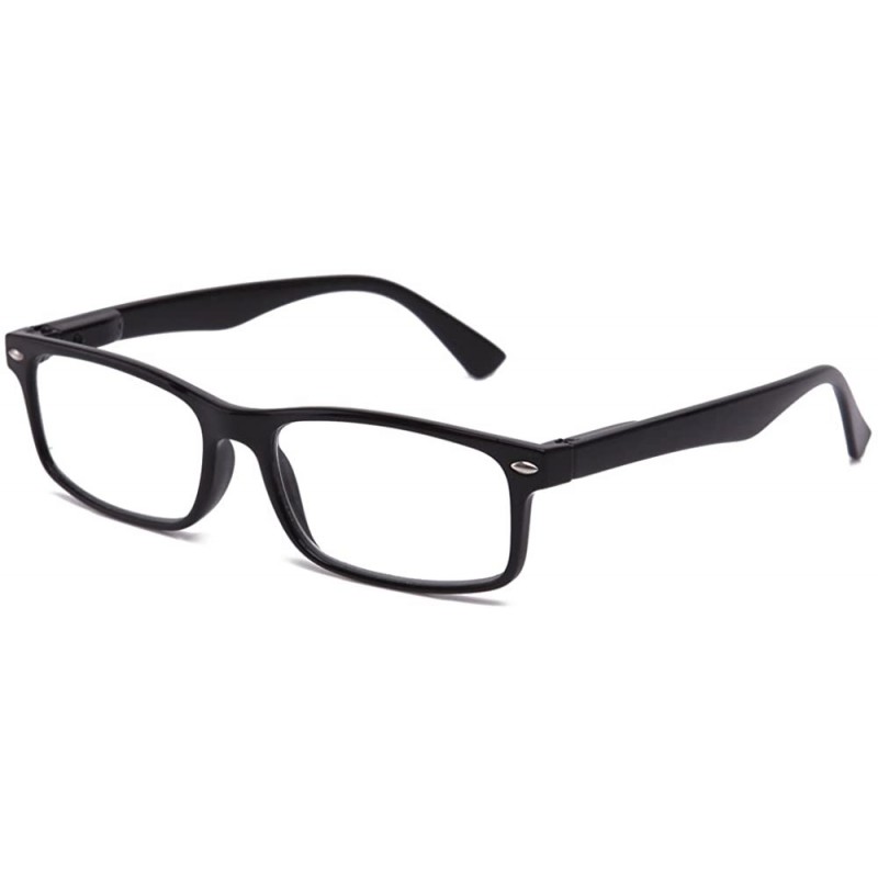 Rectangular Unisex Translucent Simple Design No Logo Clear Lens Glasses Squared Fashion Frames - Rubber Black - C712N2FCKOP $...