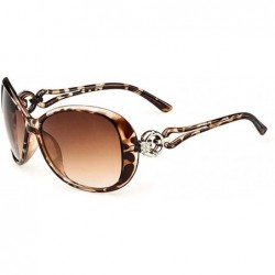 Oval Women Fashion Oval Shape UV400 Framed Sunglasses Sunglasses - Leopard - CU196ER4QN5 $31.85