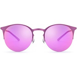 Wrap Sunglasses Rectangular Protection Popular - Pink Frame/Purple Lens - C31997LCZ35 $41.44