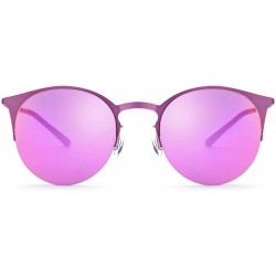 Wrap Sunglasses Rectangular Protection Popular - Pink Frame/Purple Lens - C31997LCZ35 $41.44