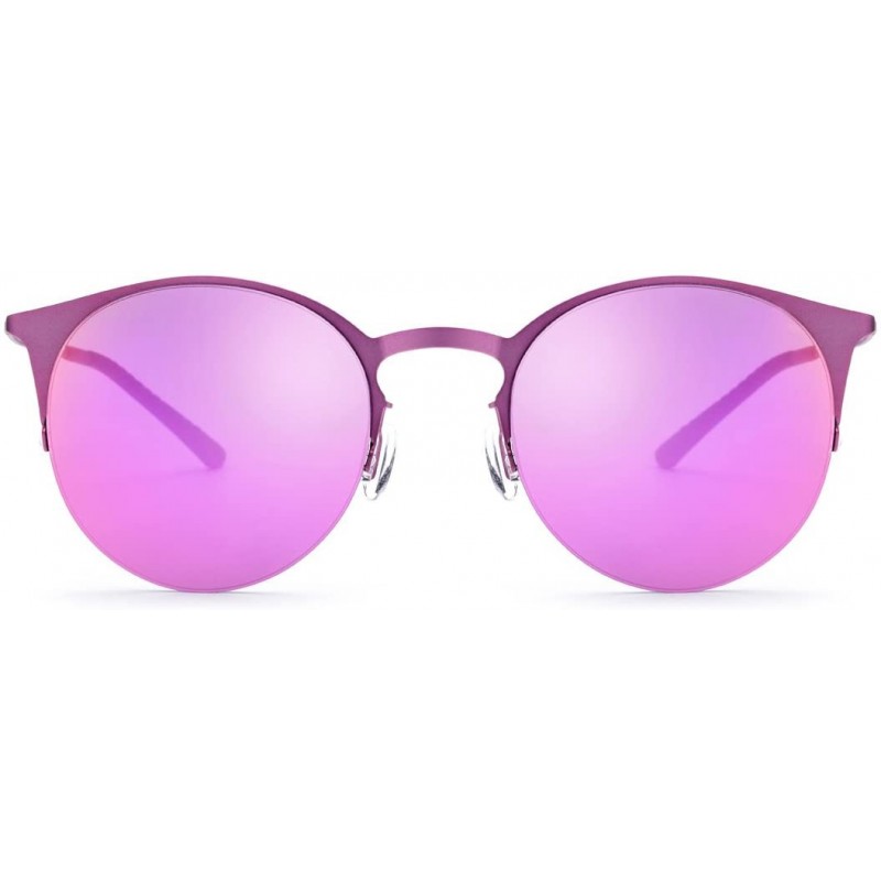 Wrap Sunglasses Rectangular Protection Popular - Pink Frame/Purple Lens - C31997LCZ35 $41.44