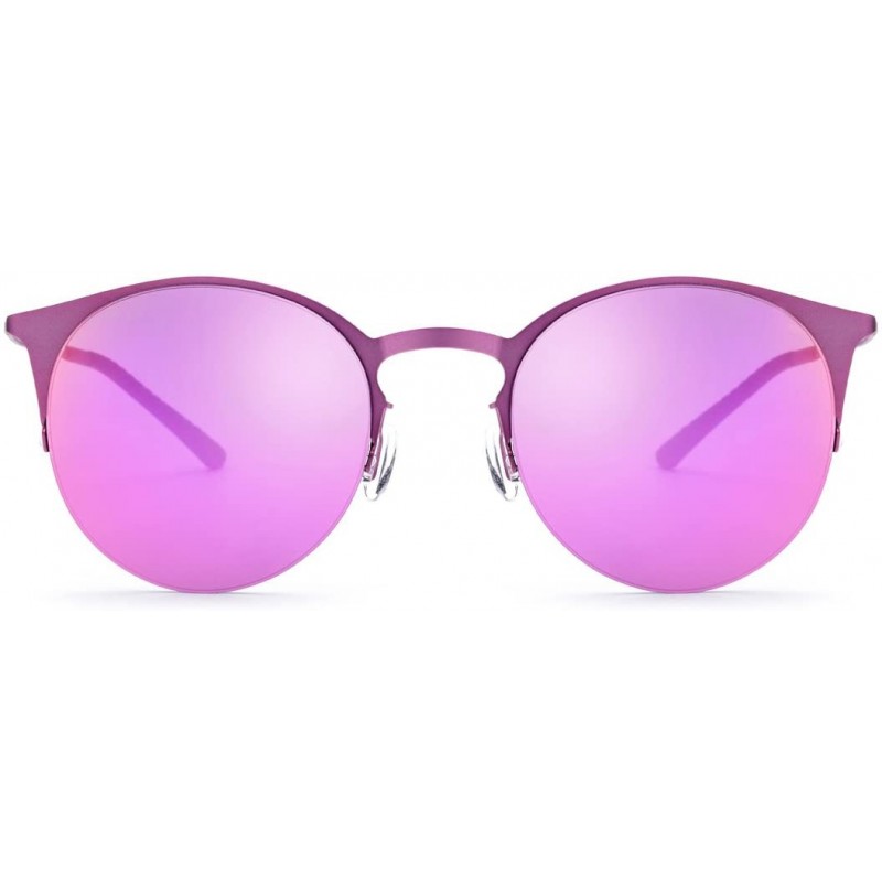 Wrap Sunglasses Rectangular Protection Popular - Pink Frame/Purple Lens - C31997LCZ35 $41.44