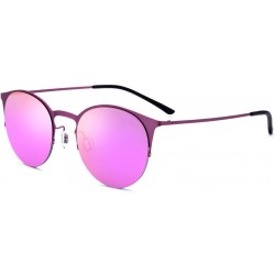 Wrap Sunglasses Rectangular Protection Popular - Pink Frame/Purple Lens - C31997LCZ35 $41.44