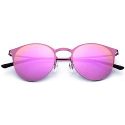 Wrap Sunglasses Rectangular Protection Popular - Pink Frame/Purple Lens - C31997LCZ35 $41.44